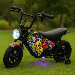 Electric Rechargeable Bike 36 Volt with brushless Motor 350 Watts, Air Rubber Wheels, optional training wheels