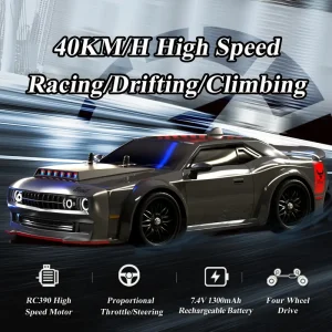 1/16 RC Drift Car with 4wd  High Speed Remote Control Cars, Drift Racing car with Lights and  Rechargeable Battery
