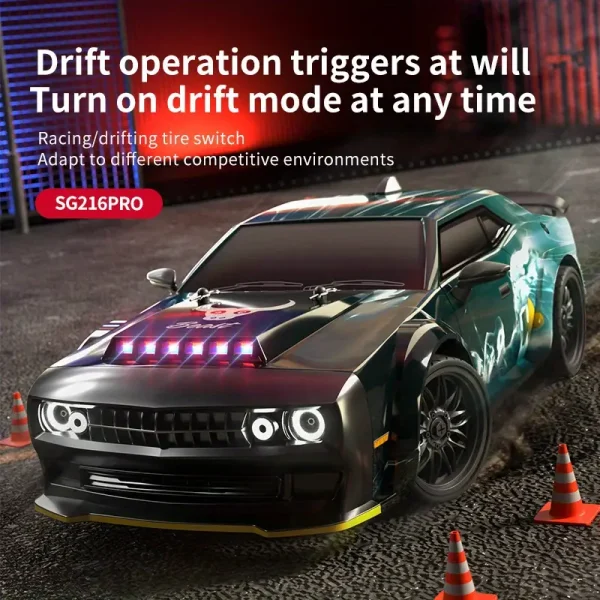 1/16 RC Drift Car with 4wd  High Speed Remote Control Cars, Drift Racing car with Lights and  Rechargeable Battery - Image 22