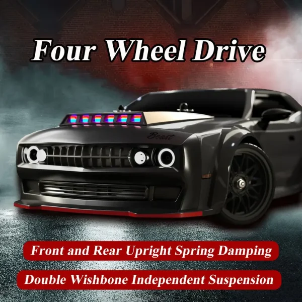 1/16 RC Drift Car with 4wd  High Speed Remote Control Cars, Drift Racing car with Lights and  Rechargeable Battery - Image 3