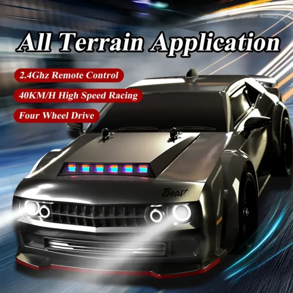 1/16 RC Drift Car with 4wd  High Speed Remote Control Cars, Drift Racing car with Lights and  Rechargeable Battery - Image 35