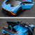 Blue with orange