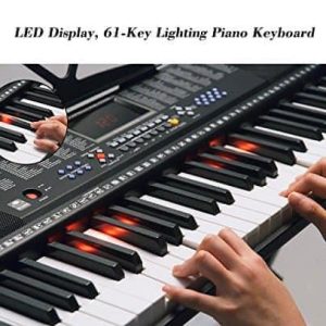 61-Key Electronic Keyboard with Key Lighting