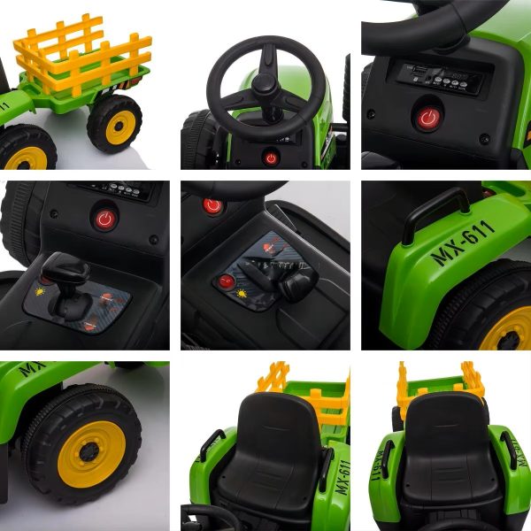 Kids Electric Tractor with Trailer – 12V | Music, Lights, Bluetooth & Remote Control - Image 12