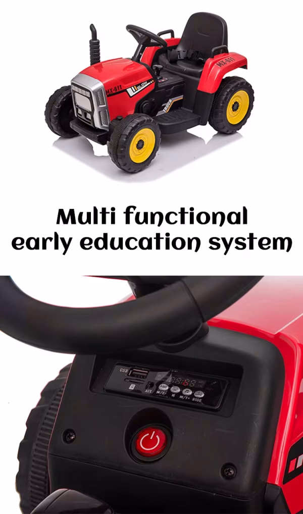 Kids Electric Tractor with Trailer – 12V | Music, Lights, Bluetooth & Remote Control - Image 16