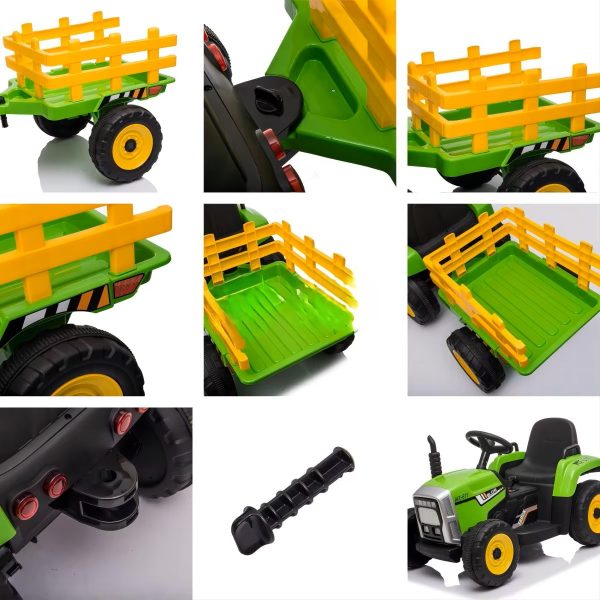 Kids Electric Tractor with Trailer – 12V | Music, Lights, Bluetooth & Remote Control - Image 13