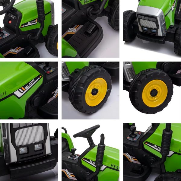 Kids Electric Tractor with Trailer – 12V | Music, Lights, Bluetooth & Remote Control - Image 11
