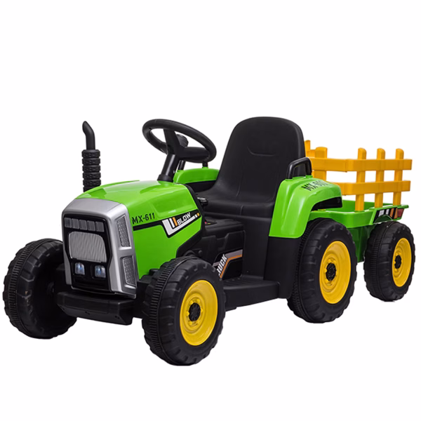 Kids Electric Tractor with Trailer – 12V | Music, Lights, Bluetooth & Remote Control - Image 8