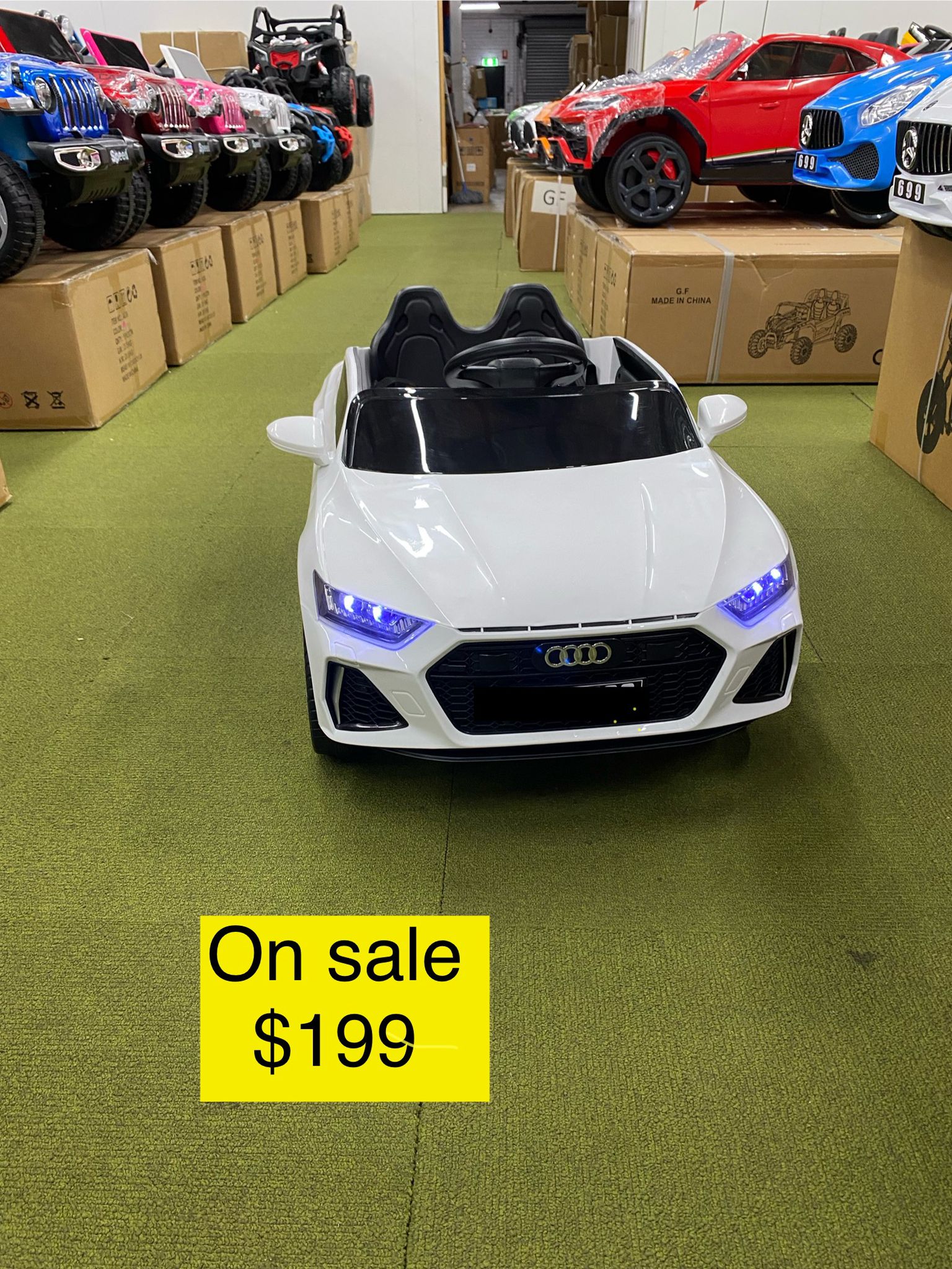 Kids Electric Ride-On Audi Style Car 12 Volt with Leather seat and remote control