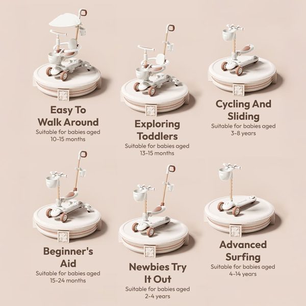 6-In-1-Toddler Scooter with Seat, Backrest, Musical LED Wheels, and Sunshade - Image 4