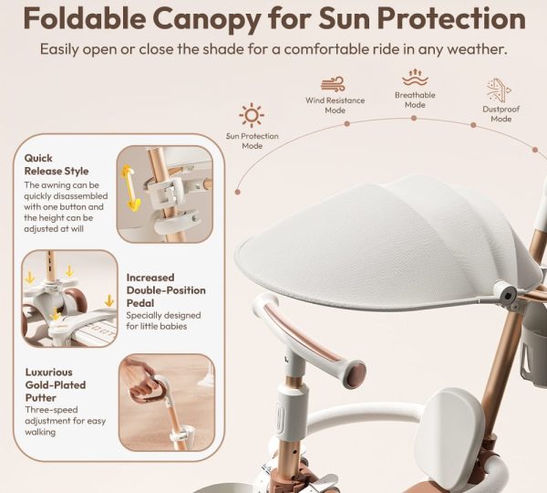 6-In-1-Toddler Scooter with Seat, Backrest, Musical LED Wheels, and Sunshade - Image 7