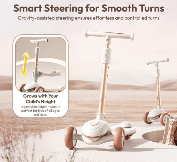 6-In-1-Toddler Scooter with Seat, Backrest, Musical LED Wheels, and Sunshade - Image 8