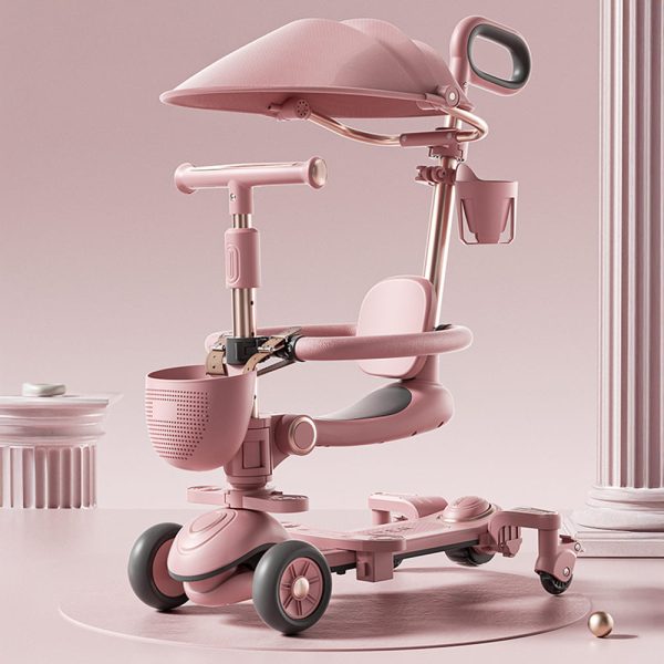 6-In-1-Toddler Scooter with Seat, Backrest, Musical LED Wheels, and Sunshade - Image 11