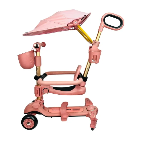 6-In-1-Toddler Scooter with Seat, Backrest, Musical LED Wheels, and Sunshade - Image 13