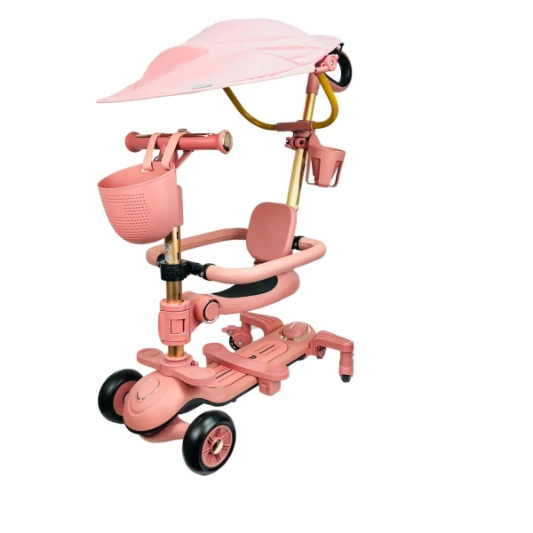 6-In-1-Toddler Scooter with Seat, Backrest, Musical LED Wheels, and Sunshade - Image 20