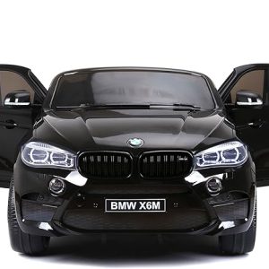 Licensed BMW X6 M - Two-Seater Kids Electric Ride-On Car-Black-White