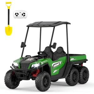  24V 4WD Dump 6 wheels Truck Ride-On with solid rubber wheels