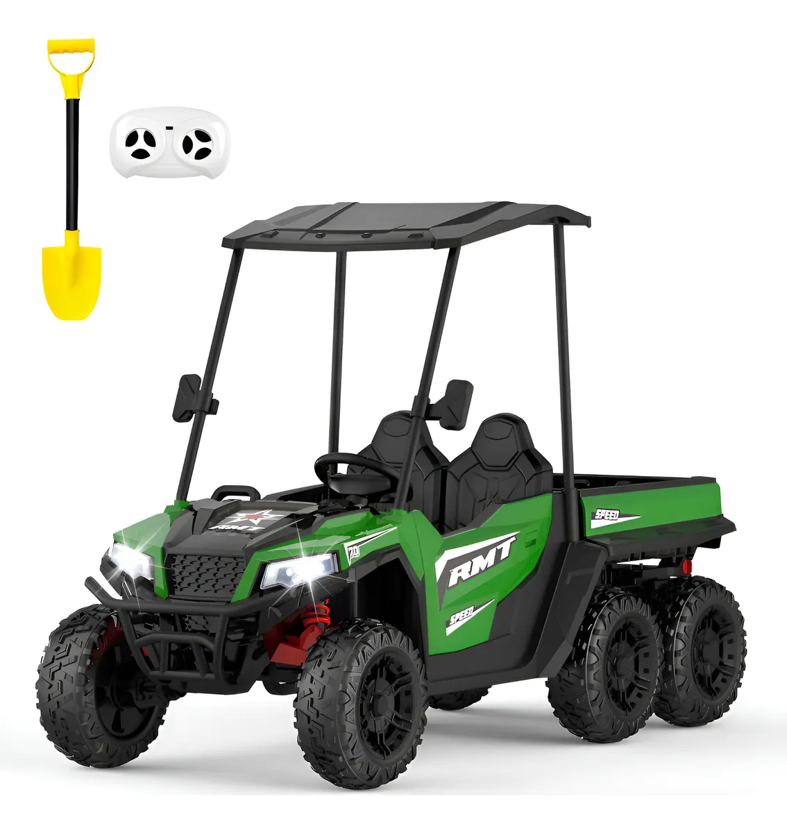 24V 4WD Dump 6 wheels Truck Ride-On with solid rubber wheels