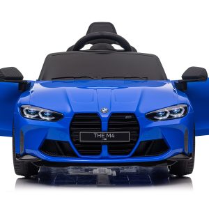 BMW M4 Competition 12V Kids Ride-On Car – Official Licensed Model, Blue-white-Yellow
