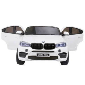 Licensed BMW X6 M - Two-Seater Kids Electric Ride-On Car-Black-White
