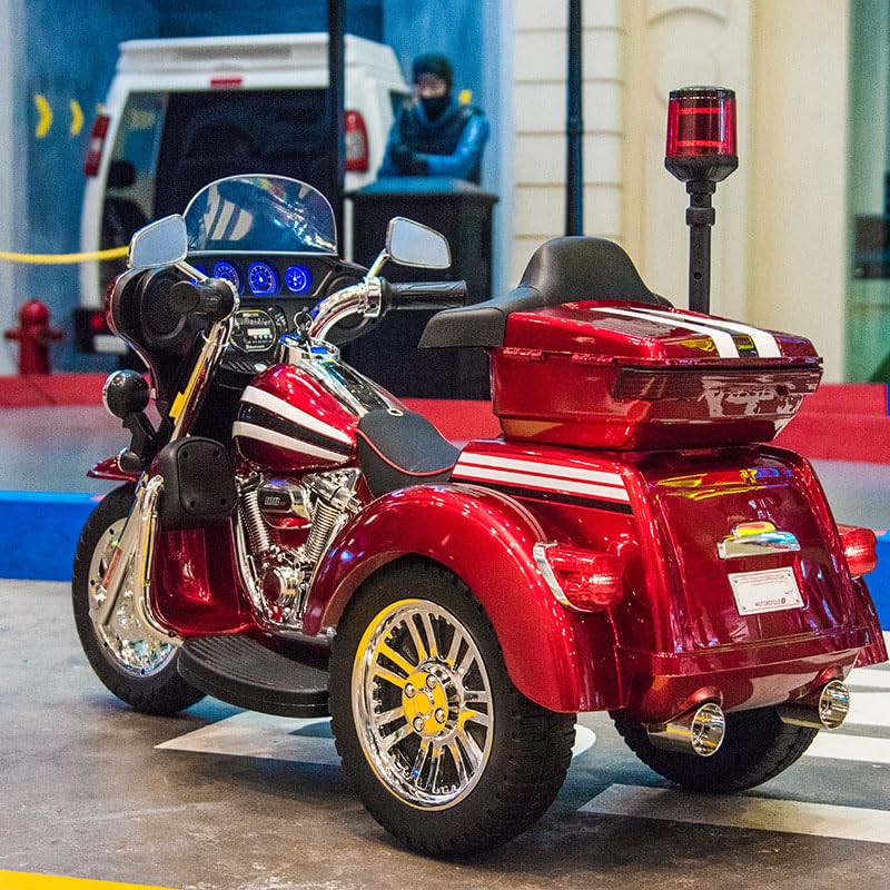 Police Harley Kids Electric Ride-On Bike Shiny colour – 12V 3-Wheels - Image 2