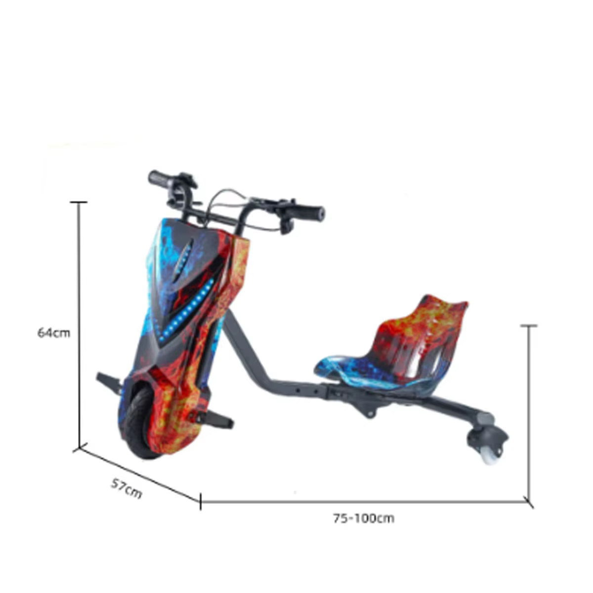 36V Drift Electric Bike with Bluetooth, LED Lights & 250W Motor – 3-Wheel Drift Scooter Up to 20 km/h - Image 9