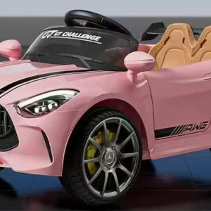 AMG-Style Ride-On Car for Kids with Remote control-White, Pink Colour