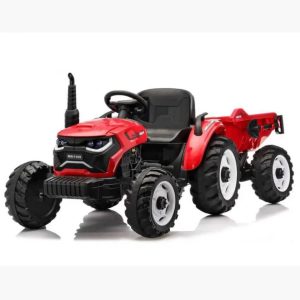 Kids Ride-On Tractor Rubber wheels with Trailer & Remote Control