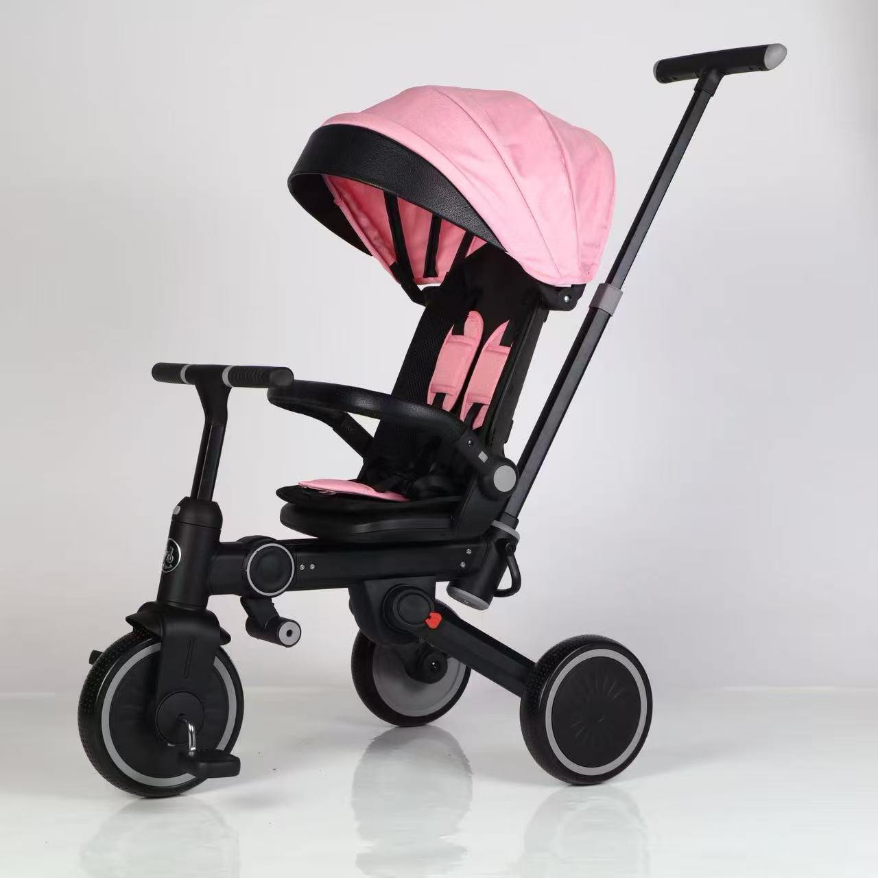 Premium 360° Foldable Reclining Kids Tricycle with Push Handle & Canopy - Image 4