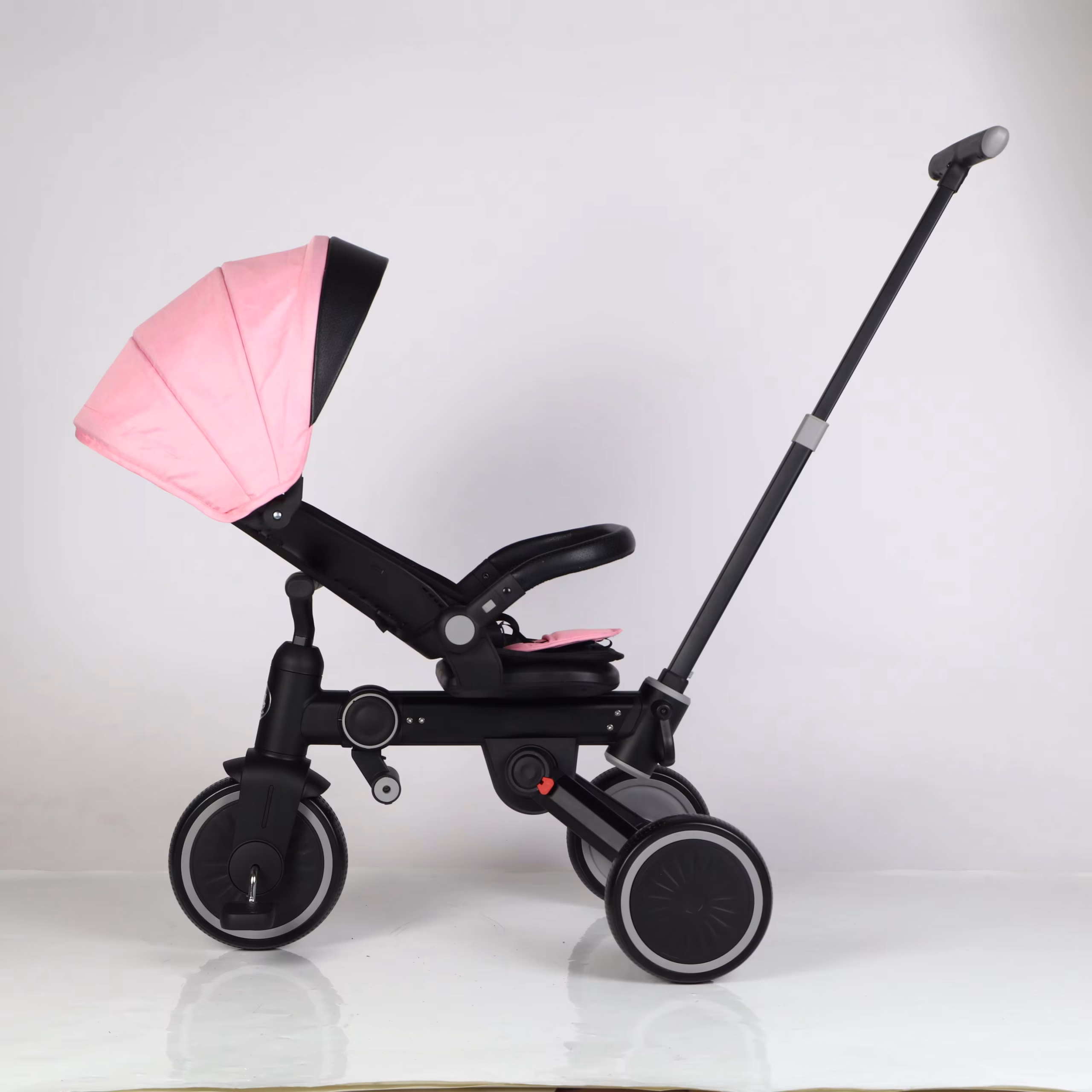 Premium 360° Foldable Reclining Kids Tricycle with Push Handle & Canopy - Image 6