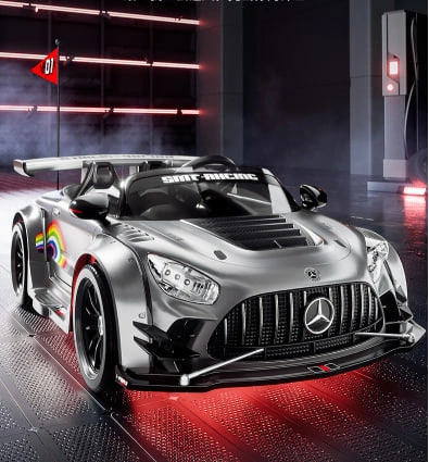 24V 2-Seater Mercedes-Benz AMG GT Kids Electric Drift Car with RC, App Control & Bluetooth