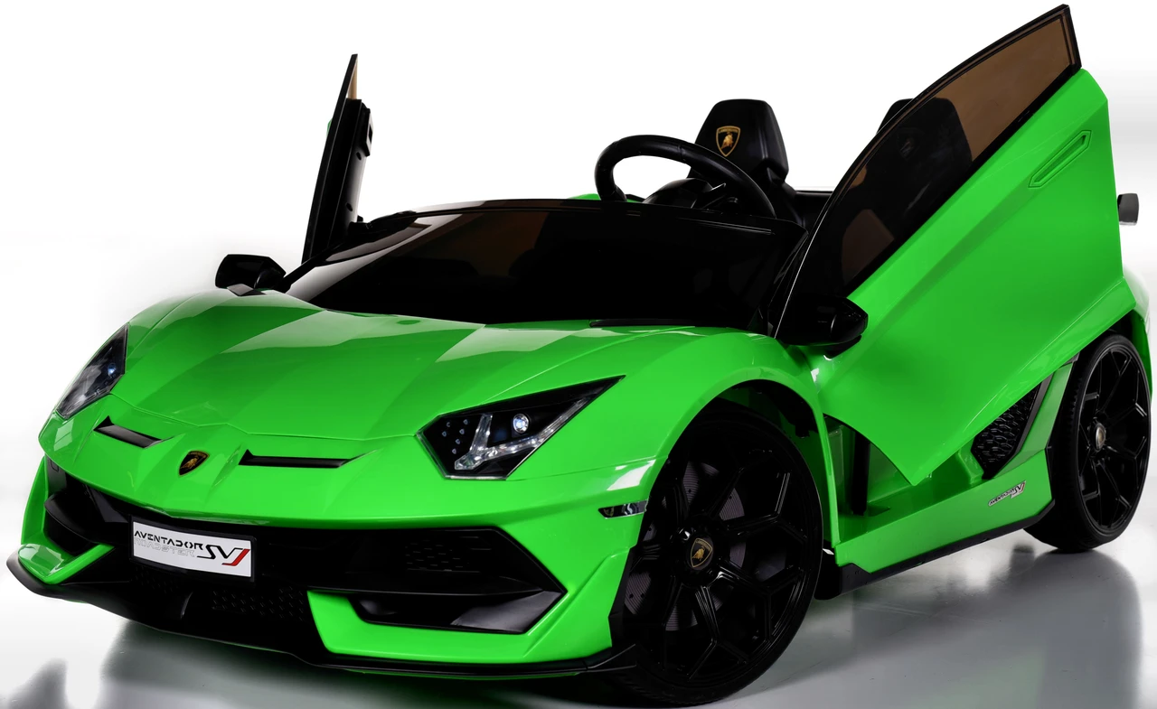 Licensed Lamborghini Aventador 24V 2- Seater with Rubber Wheels & Remote Control – White, Shiny Red & Green - Image 5