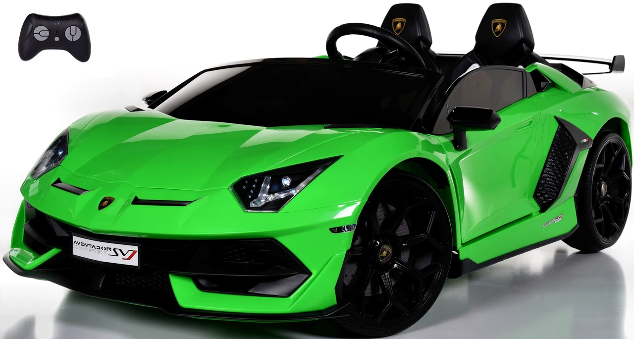 Licensed Lamborghini Aventador 24V 2- Seater with Rubber Wheels & Remote Control – White, Shiny Red & Green - Image 4