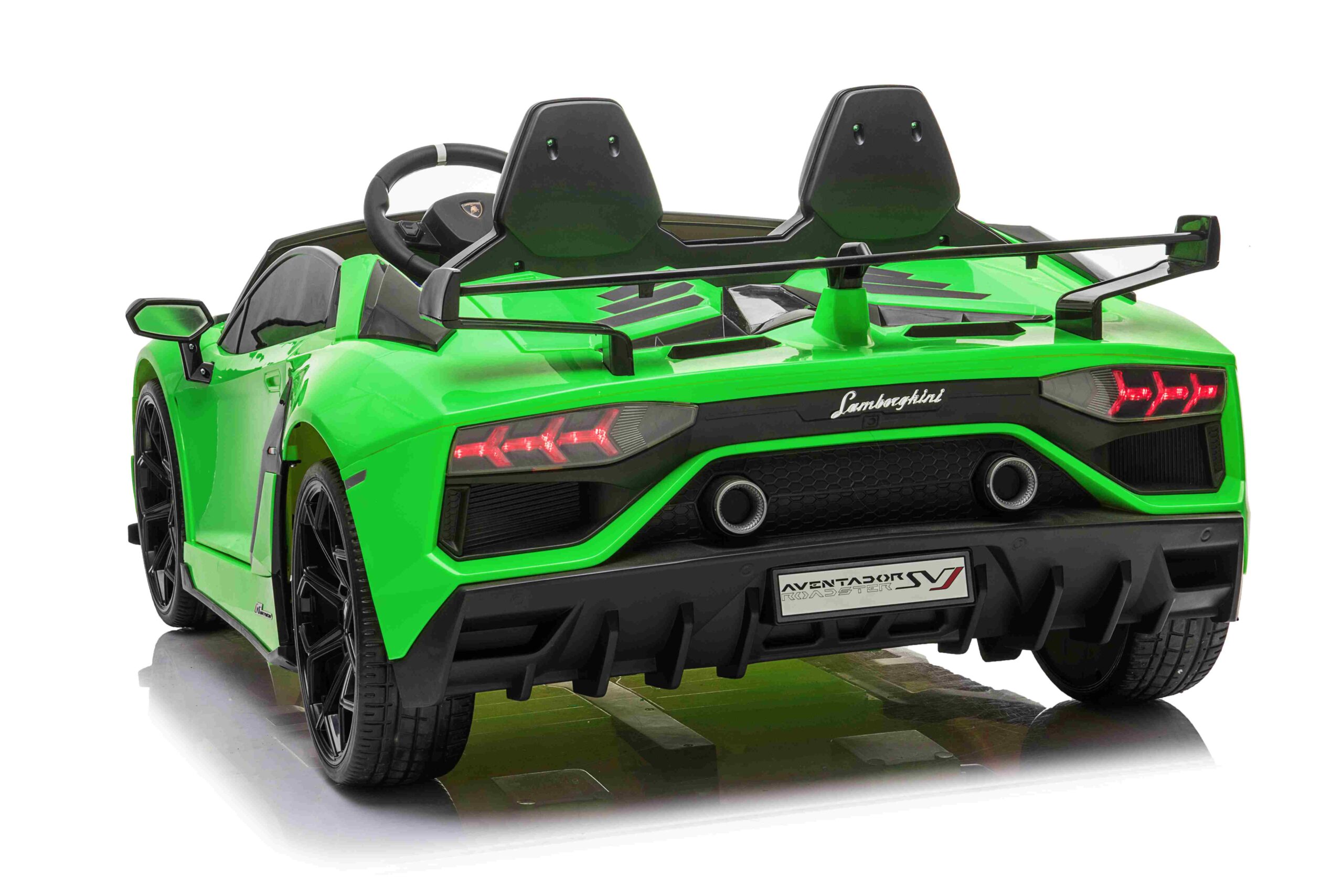 Licensed Lamborghini Aventador 24V 2- Seater with Rubber Wheels & Remote Control – White, Shiny Red & Green - Image 8