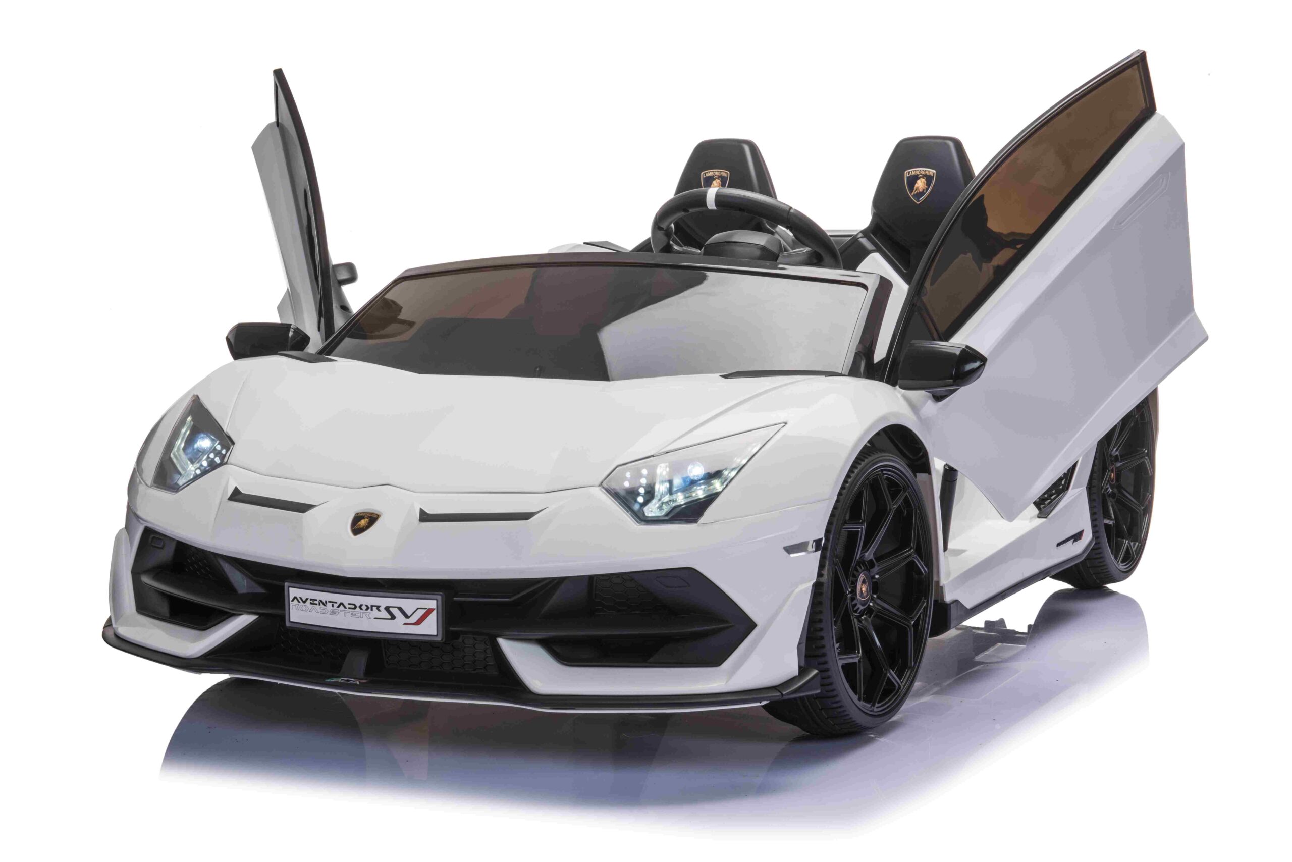 Licensed Lamborghini Aventador 24V 2- Seater with Rubber Wheels & Remote Control – White, Shiny Red & Green - Image 2