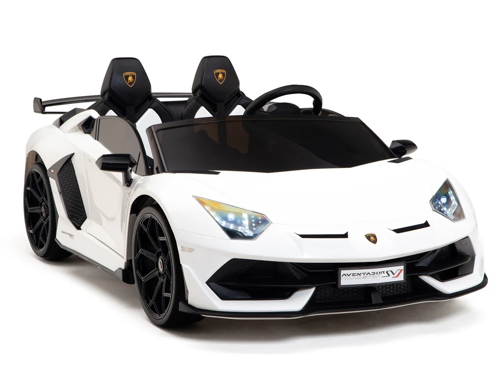 Licensed Lamborghini Aventador 24V 2- Seater with Rubber Wheels & Remote Control – White, Shiny Red & Green - Image 10